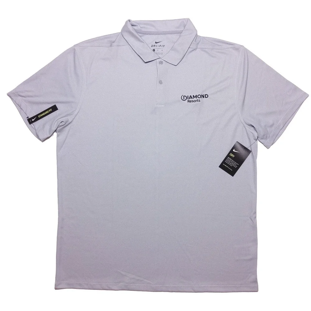 NIKE GOLF Diamond Resorts Polo Shirt BV6912 Gray‎ XL ~New